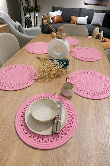 SteweHome Tischsets Rund Korbweide Rosa 33cm 6 Stück