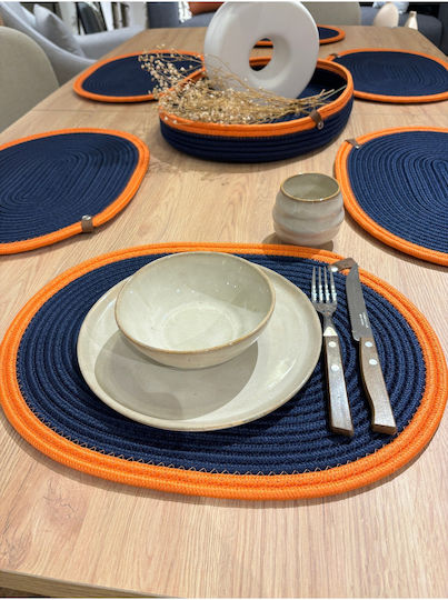 SteweHome Wicker Orange Placemats 40x30cm 7 Pieces