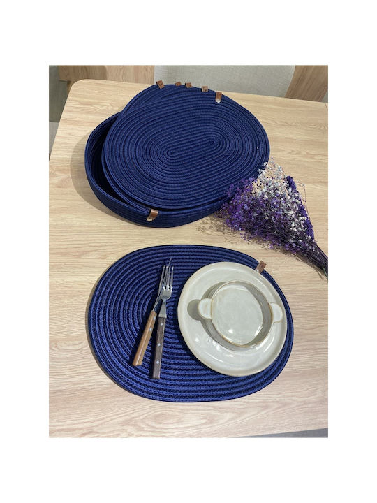 SteweHome Tischsets Korbweide Blau 40x30cm 7 Stück