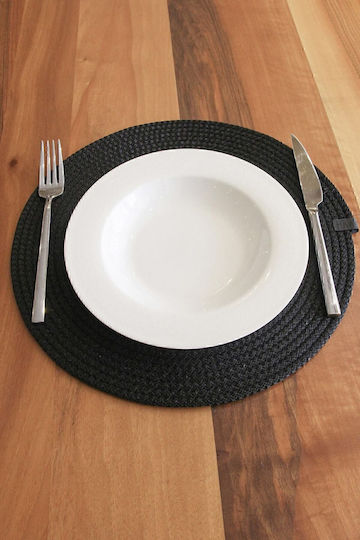 SteweHome Black Placemats 32x32cm 6 Pieces