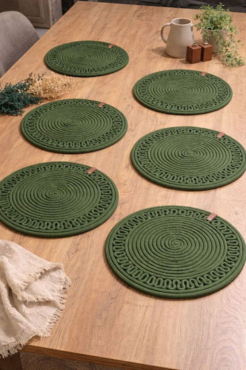 SteweHome Seturi De Masă Din Paie Verde 33x33cm 6 Bucăți SteweHome Seturi De Masă Din Paie Verde 33x33cm 6 Bucăți
