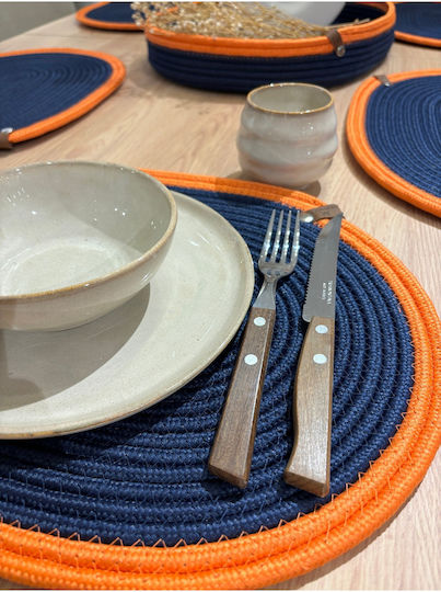 SteweHome Wicker Orange Placemats 40x30cm 7 Pieces