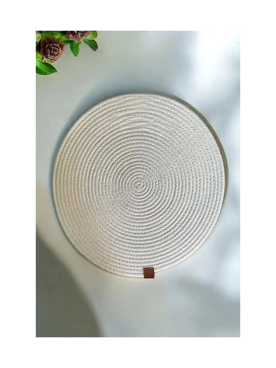 SteweHome Σουπλά Στρογγυλό Ψάθινο Μπεζ 32cm 6τμχ