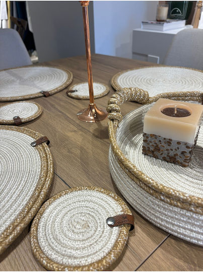 SteweHome Wicker Beige Placemats 33x33cm 15 Pieces