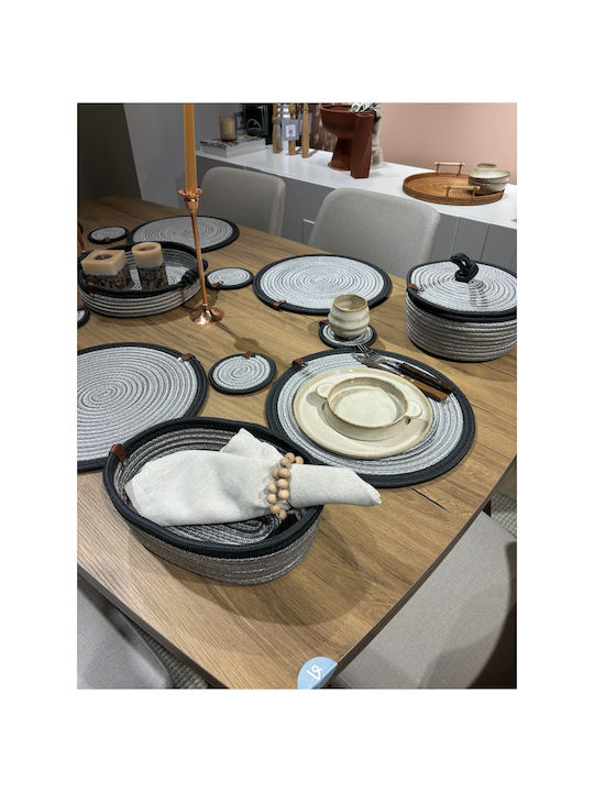 SteweHome Σουπλά Ψάθινο Γκρι 33x33cm 15τμχ SteweHome Σουπλά Ψάθινο Γκρι 33x33cm 15τμχ