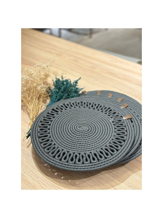 SteweHome Σουπλά Στρογγυλό Ψάθινο Γκρι 33cm 6τμχ SteweHome Σουπλά Στρογγυλό Ψάθινο Γκρι 33cm 6τμχ