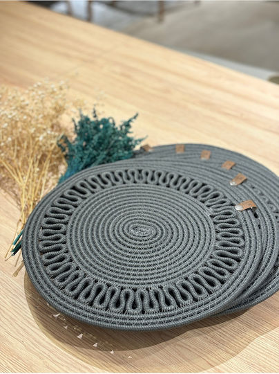 SteweHome Σουπλά Στρογγυλό Ψάθινο Γκρι 33cm 6τμχ SteweHome Σουπλά Στρογγυλό Ψάθινο Γκρι 33cm 6τμχ