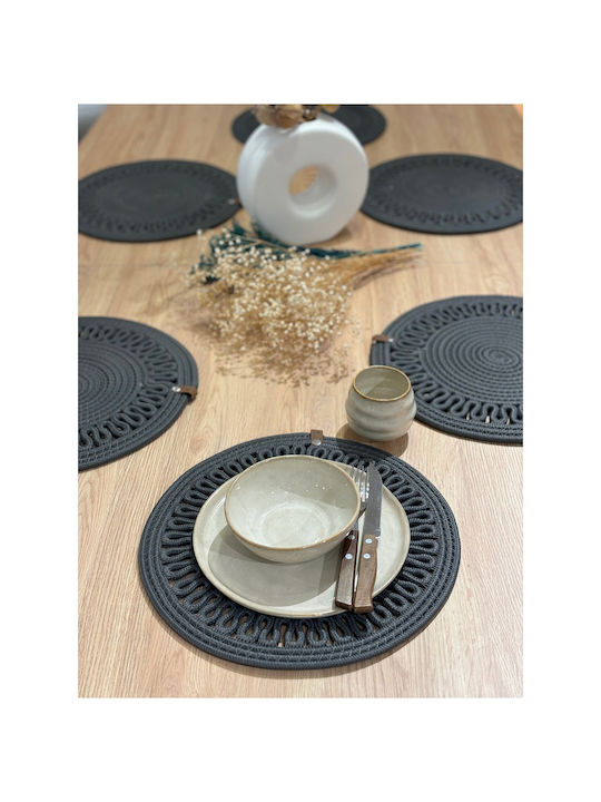 SteweHome Σουπλά Ψάθινο Γκρι 33x33cm 6τμχ SteweHome Σουπλά Ψάθινο Γκρι 33x33cm 6τμχ