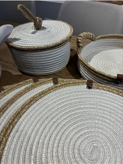 SteweHome Σουπλά Στρογγυλό Ψάθινο Μπεζ 33cm 15τμχ