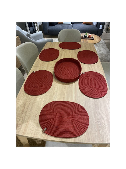 SteweHome Σουπλά Ψάθινο Κόκκινο 40x30cm 7τμχ SteweHome Σουπλά Ψάθινο Κόκκινο 40x30cm 7τμχ