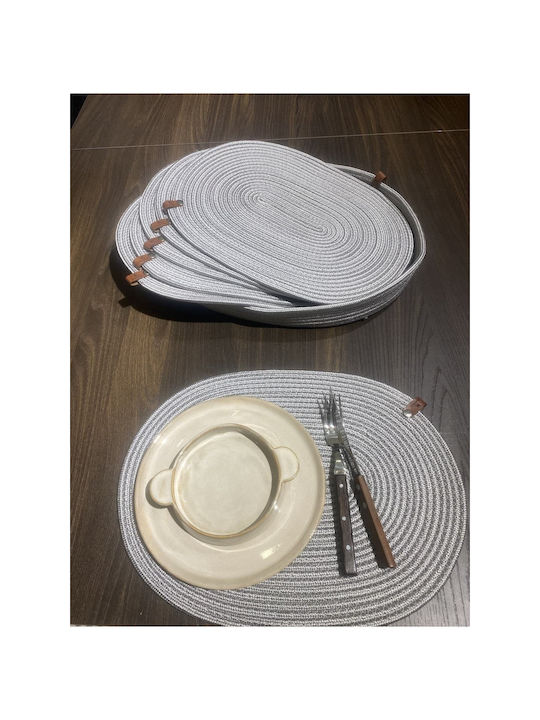 SteweHome Wicker Gray Placemats 41x31cm 7 Pieces