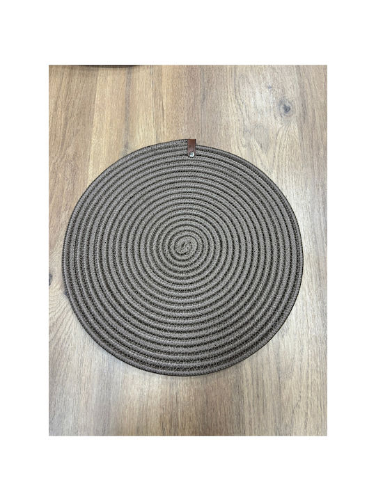 SteweHome Round Wicker Beige Placemats 33cm 6 Pieces