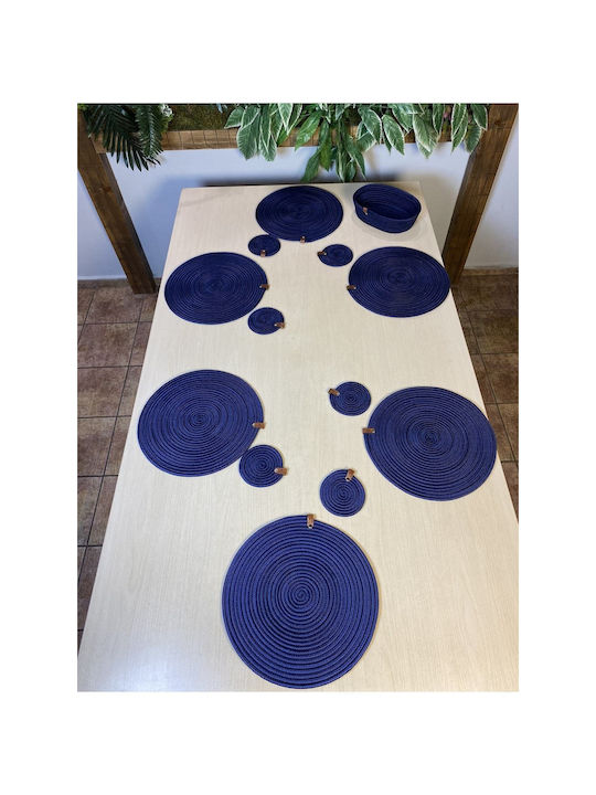 SteweHome Tischsets Korbweide Blau 33x33cm 13 Stück