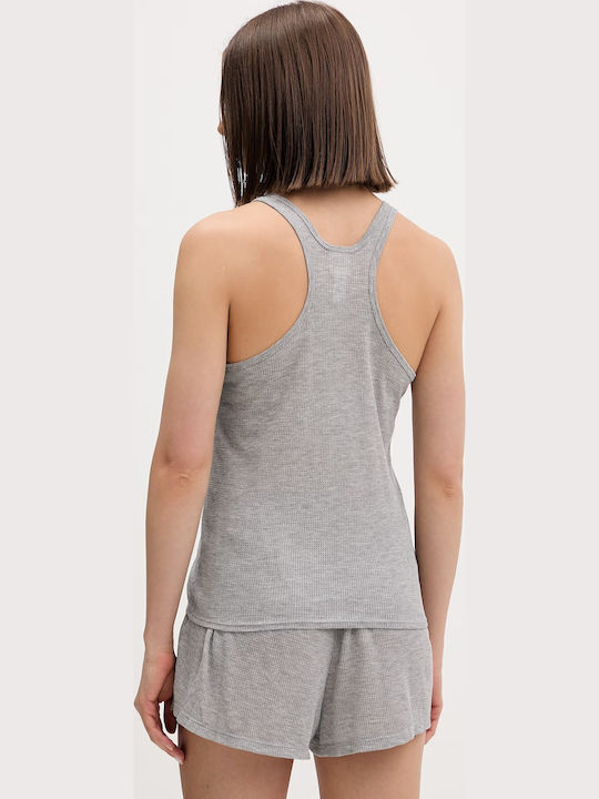 Calvin Klein Καλοκαιρινό Γυναικείο Σετ Πιτζάμας Grey Calvin Klein Καλοκαιρινό Γυναικείο Σετ Πιτζάμας Grey