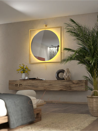SteweHome STE-009268-V14524-130380 Καθρέπτης Χρυσός & LED Φωτισμό Διαμέτρου 80cm SteweHome STE-009268-V14524-130380 Καθρέπτης Χρυσός & LED Φωτισμό Διαμέτρου 80cm