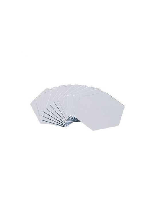 SteweHome Oglindă de Perete Asimetrică cu Ramă din Plastic Argintiu 12x11cm