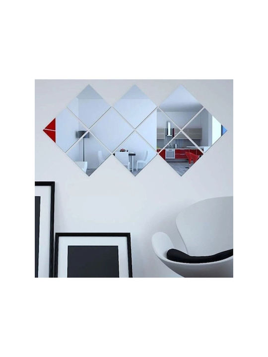 SteweHome Καθρέπτης Τοίχου με Πλαστικό Πλαίσιο 15x15cm 4τμχ
