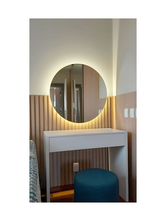 SteweHome Καθρέπτης Τοίχου με Πλαίσιο & LED Φωτισμό Διαμέτρου 67cm