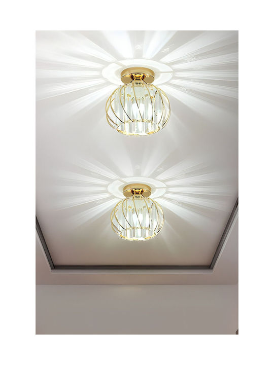 SteweHome Ceiling Light 25cm Gold with E27 Socket