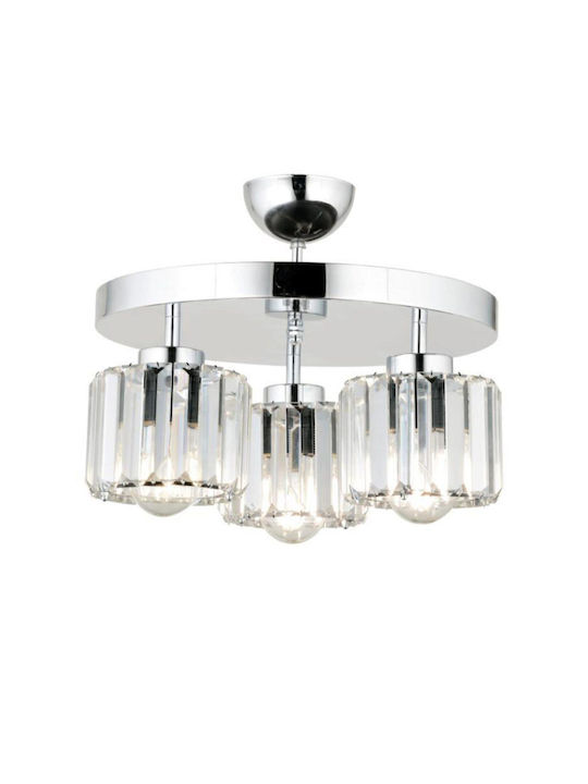 SteweHome Silver Pendant Ceiling Light with E27 Socket 30x60x20cm