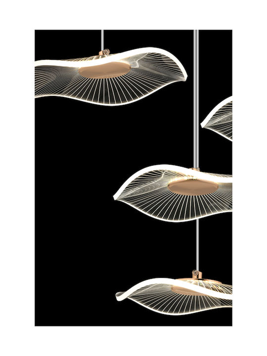 SteweHome Yellow Pendant Ceiling Light with Crystals 35x35x81cm
