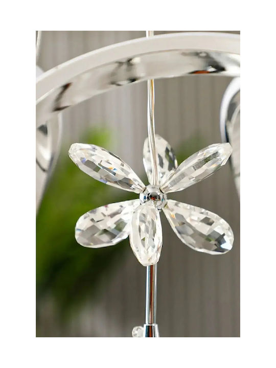 SteweHome Beige LED Ceiling Light with Crystals 20x20x81cm