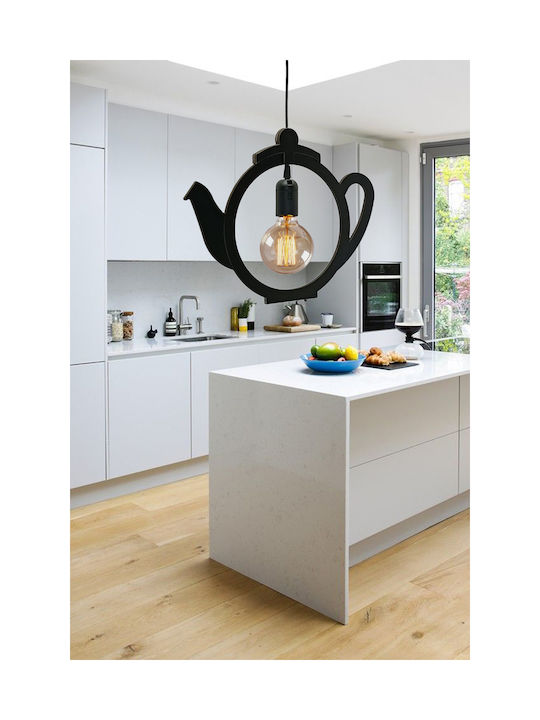 SteweHome Black Pendant Ceiling Light with E27 Socket 60x42x51cm