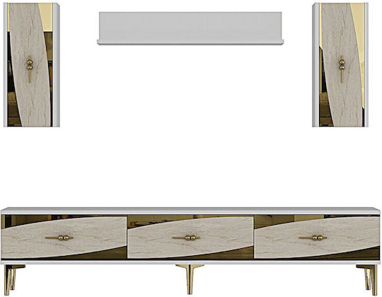 Έπιπλο TV Επιδαπέδιο Λευκό 180x30x41εκ. Έπιπλο TV Επιδαπέδιο Λευκό 180x30x41εκ.