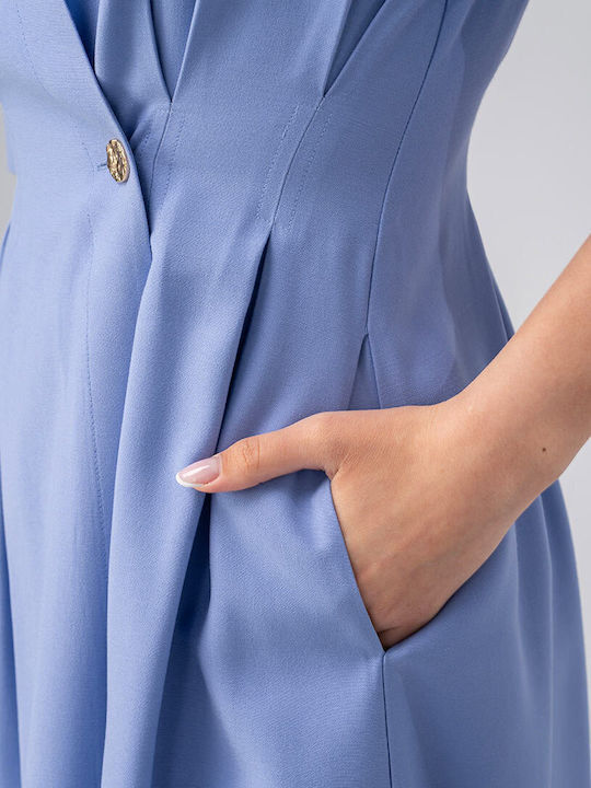 Larina Midi Hemdkleid Blau