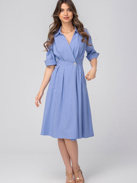 Larina Midi Hemdkleid Blau