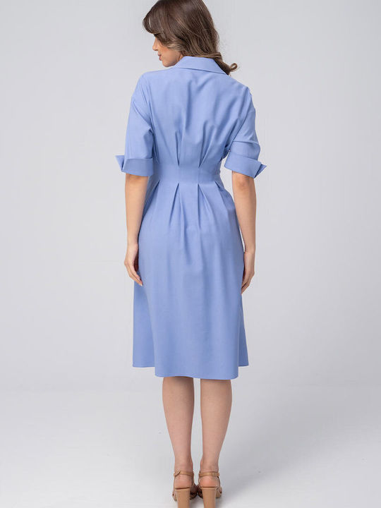 Larina Midi Hemdkleid Blau