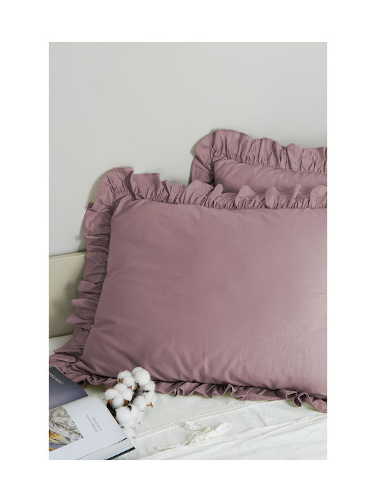 SteweHome Σετ Μαξιλαροθήκες Λιλά 50x70εκ.
