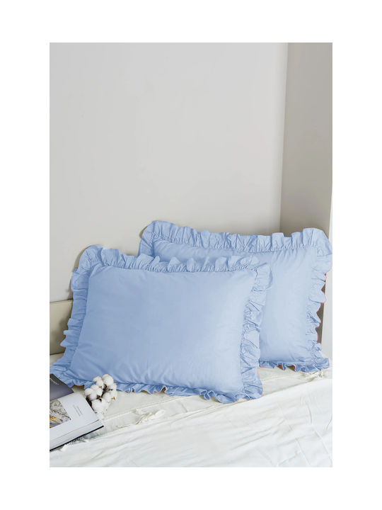 SteweHome Set Light Blue Pillowcases 50x70cm