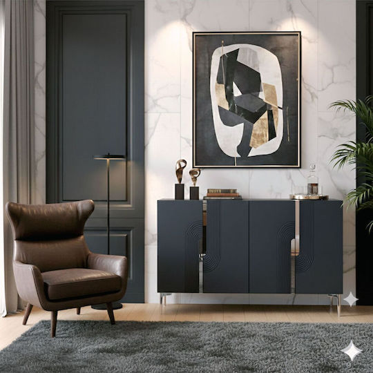 SteweHome Μπουφές Ξύλινος με Καθρέπτη Braune 120x32x75cm