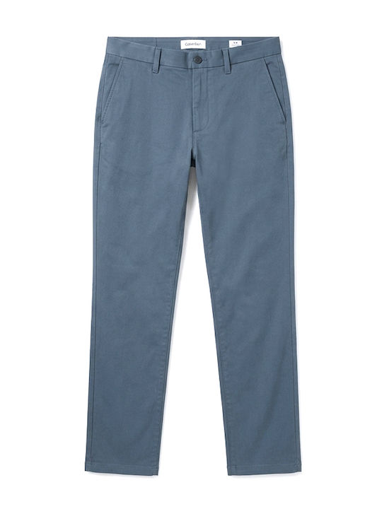 Elastic Trousers in Slim Fit Blue