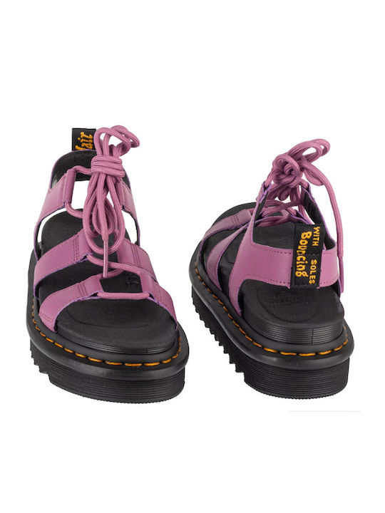 Nartilla Leather Women's Flat Sandals in Purple Color
