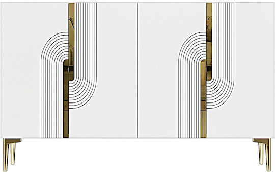 Μπουφές Ξύλινος με Καθρέπτη Καφέ 120x32x75cm