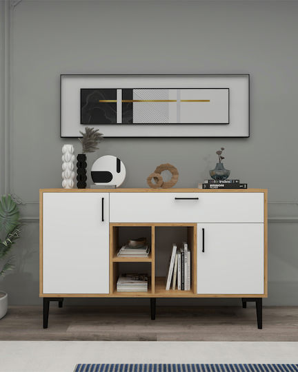 SteweHome Sideboard Holz 135x40x84cm Mehrfarbig