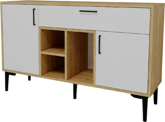 SteweHome Sideboard Holz 135x40x84cm Mehrfarbig