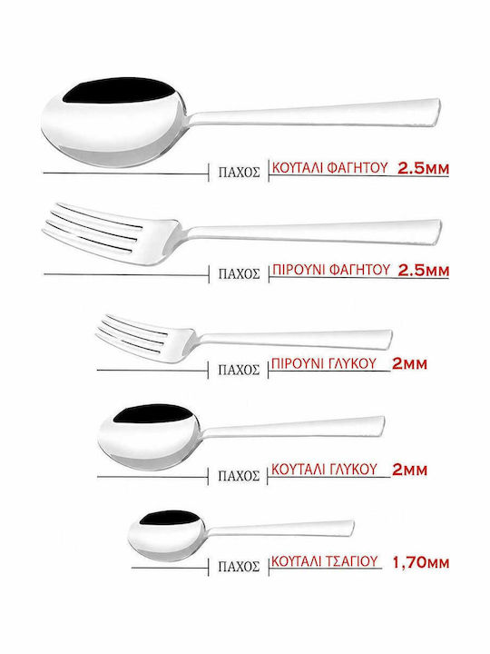 SteweHome Σετ Μαχαιροπίρουνα Ανοξείδωτα Λευκά 36τμχ