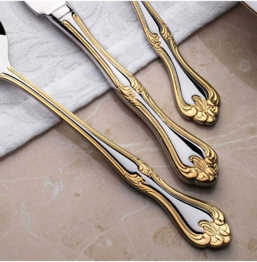 SteweHome Set De Tacâmuri Inoxidabile Aurii 30 Bucăți