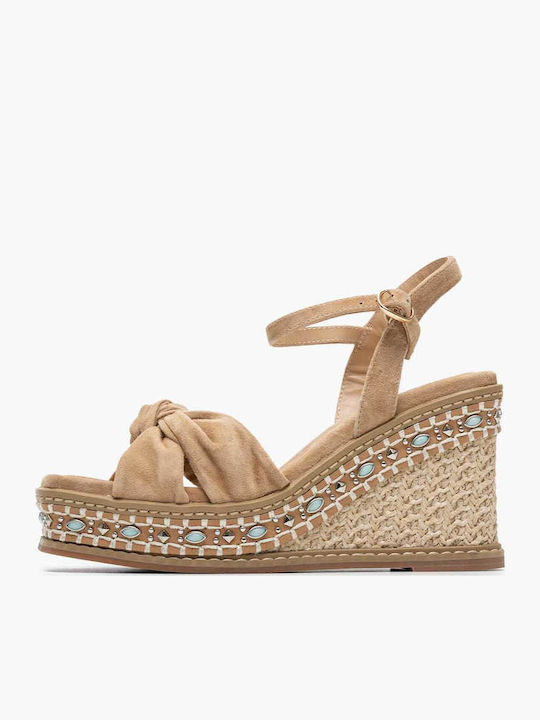 Damenplattformen Beige