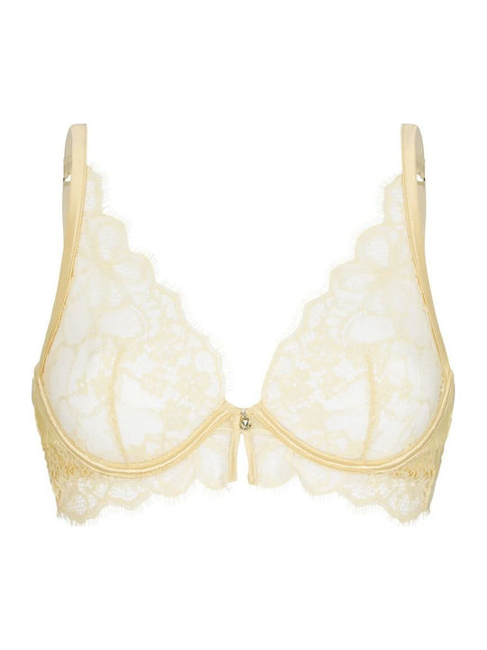 Yellow Bra for Plunge with Underwire