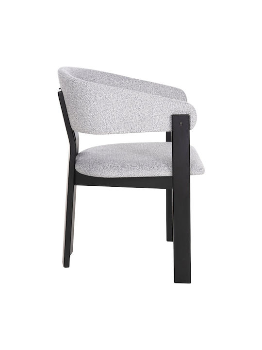 Dining Room Armchair with Fabric Upholstery Black-Light Gray