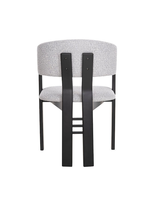 Dining Room Armchair with Fabric Upholstery Black-Light Gray