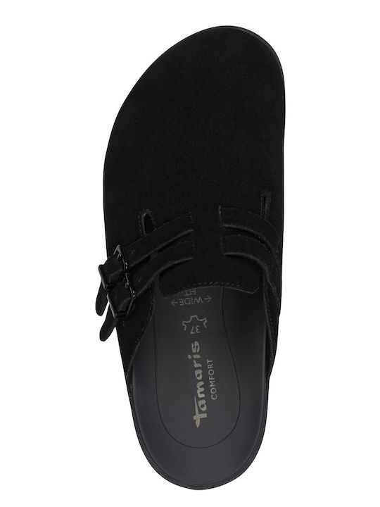 Leather Mules With Low Heel In Black Colour