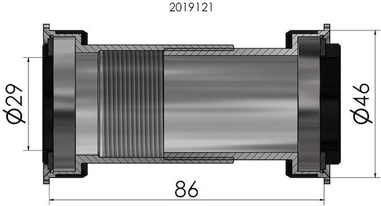Μεσαία Τριβή Elvedes Twist Fit 46mm Bb386 Sram