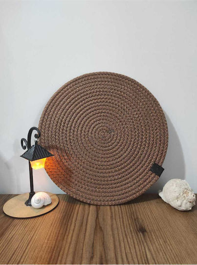 SteweHome Σουπλά Στρογγυλό Υφασμάτινο Καφέ 33cm SteweHome Σουπλά Στρογγυλό Υφασμάτινο Καφέ 33cm