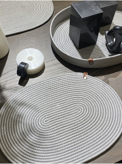 SteweHome Σουπλά Ψάθινο Γκρι 40x30cm 7τμχ