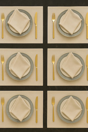 SteweHome Fabric Beige Placemats 45x35cm 12 Pieces